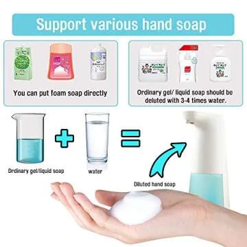 LAOPAO Soap Dispenser, Automatic Foaming Soap Dispenser Hand Free Countertop Soap Dispensers Xmas Gift Touchless Soap Pump Dish Soap Dispenser for Kitchen & Bathroom Blue