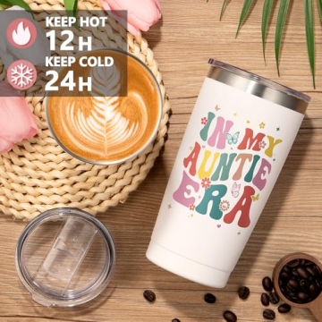 Aunt Gifts for Auntie from Niece Nephew, Aunt Christmas Gifts for Auntie, Best Aunt Ever Gifts Unique Aunt Birthday Gifts Basket for Auntie, Christmas Gifts for Auntie Women w/Canvas Tote Bag Tumbler