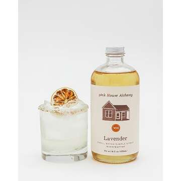 Pink House Alchemy Lavender Simple Syrup 16 OZ Bottle - Coffee, Cocktail, Mocktail and Non Alcoholic...
