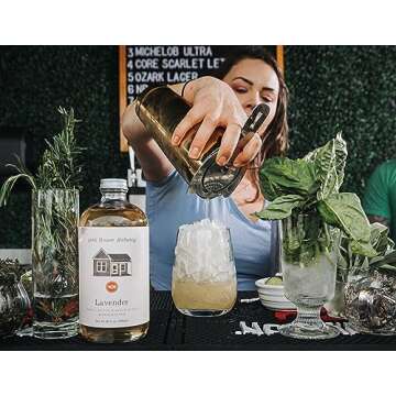 Pink House Alchemy Lavender Simple Syrup 16 OZ Bottle - Coffee, Cocktail, Mocktail and Non Alcoholic Drinks, All-Natural, Non-GMO (LAV 1)