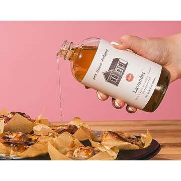Pink House Alchemy Lavender Simple Syrup 16 OZ Bottle - Coffee, Cocktail, Mocktail and Non Alcoholic Drinks, All-Natural, Non-GMO (LAV 1)