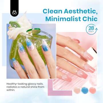 beetles Gel Polish 53 PCS Gel Nail Polish Set, 36 Colors Jelly Pink Milky with Base Coat Glitter Top...