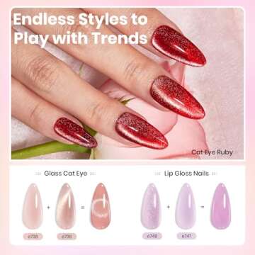 beetles Gel Polish 53 PCS Gel Nail Polish Set, 36 Colors Jelly Pink Milky with Base Coat Glitter Top Matte & Stars Top Coat Red Crystal Ice Collection DIY at Home Nails Salon Gifts for Her