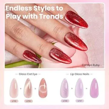 beetles Gel Polish 53 PCS Gel Nail Polish Set, 36 Colors Jelly Pink Milky with Base Coat Glitter Top Matte & Stars Top Coat Red Crystal Ice Collection DIY at Home Nails Salon Gifts for Her