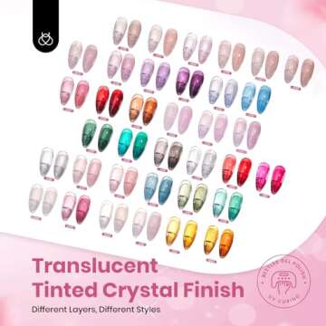 beetles Gel Polish 53 PCS Gel Nail Polish Set, 36 Colors Jelly Pink Milky with Base Coat Glitter Top Matte & Stars Top Coat Red Crystal Ice Collection DIY at Home Nails Salon Gifts for Her