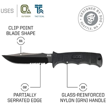 SOG Seal Pup Elite Tactical Survival Knife for Outdoors