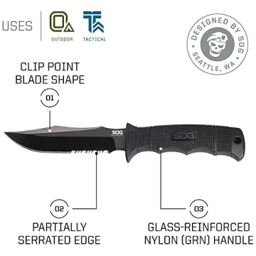 SOG Seal Pup Elite Tactical Survival Knife for Outdoors