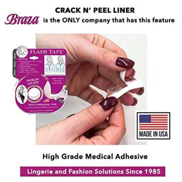 Braza Flash Tape - Double Sided Clear Adhesive Clothing, Fabric and Body Tape (1)