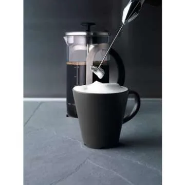 Aerolatte Steam-Free Milk Frother, Polished-Chrome Finish,18/8 Stainless Steel Whisk, BPA-Free Plastic Housing, Batteries Include