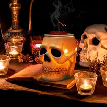 STAR MOON Halloween Wax Warmer with Skull Design for Fragrance