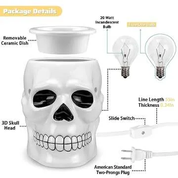 STAR MOON Halloween Wax Warmer with Skull Design for Fragrance