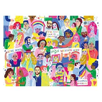 Galison All are Welcome Here Jigsaw Puzzle, 1000 Pieces, 27” x 20” – Ages 8+ – Colorful Illu...