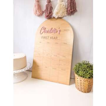 My First Year Picture Display Wood - Personalized Keepsake