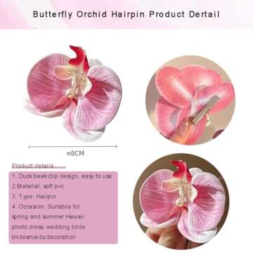 Orchid Flower Hair Clips: Bohemian Butterfly Hair Barrettes for Any Occasion