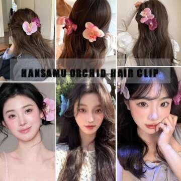 Vibrant Orchid Flower Hair Clips for Beach Weddings