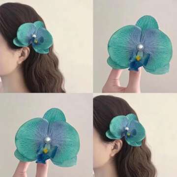 Vibrant Orchid Flower Hair Clips for Beach Weddings