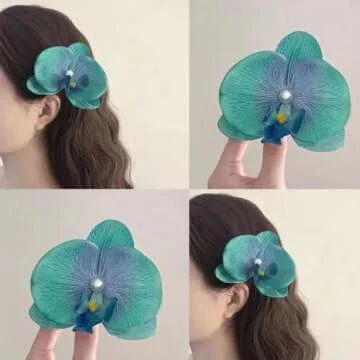 Vibrant Orchid Flower Hair Clips for Beach Weddings