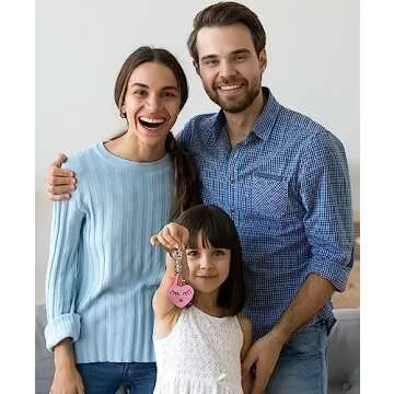 AuPra Eye Lashes Heart Women KeyRing Gift Lady Girl Crystal Love Bag Clip KeyChain Mum Tassel Rhinestone Keys Present, Pink, Large