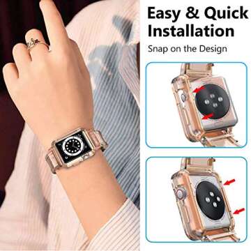 JAKPAK Crystal Clear Apple Watch Bands for Active Lifestyle