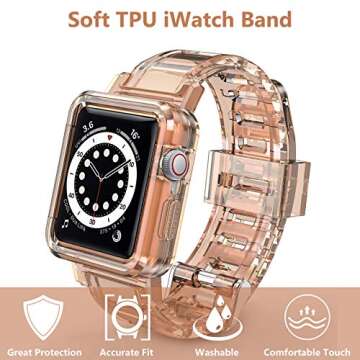 JAKPAK Crystal Clear Apple Watch Bands for Active Lifestyle