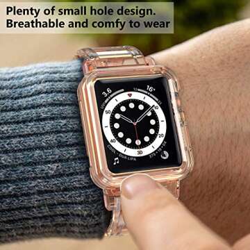 JAKPAK Crystal Clear Apple Watch Bands for Active Lifestyle
