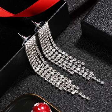 Tassel Rhinestones Jewelry Set for Elegant Women