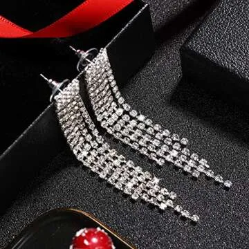 Tassel Rhinestones Jewelry Set for Elegant Women