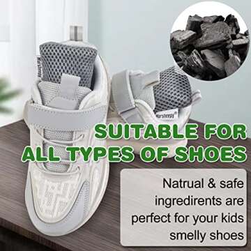 Marsheepy 6 Pack Shoe Odor Eliminator Bags, Boxing Glove Deodorizer, Absorbs Stink and Moisture, Grey Stick Odor Absorbers for Shoes, Gloves, and Sports Gear