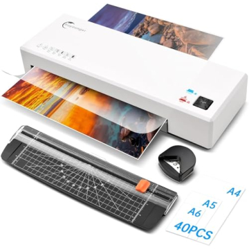 Buyounger Laminator, 4 in 1 Laminator Machine with 40 Laminating Sheets, A4 Laminating Machine Hot &...