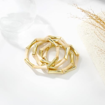 Gold Tube Bangle Bracelets for Women Stacking Accessories