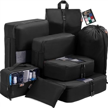 Gorilla Grip 8 Set Packing Cubes - Travel Organizer Essentials