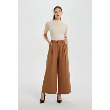 Tronjori Women's High Waist Palazzo Pants for Style and Comfort