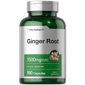 Horbäach Ginger Root Capsules 1500mg Non-GMO Gluten Free