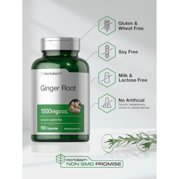 Horbäach Ginger Root Capsules 1500mg Non-GMO Gluten Free