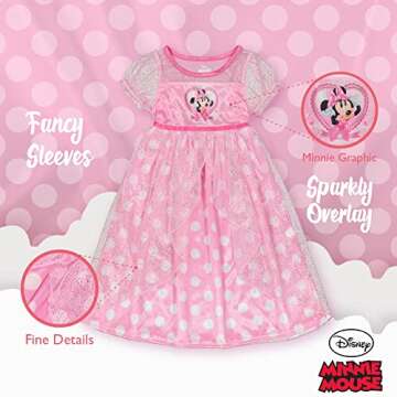 Disney Minnie Mouse Fantasy Gown Nightgown for Girls