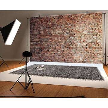 LFEEY 10x8ft Vintage Red Brick Wall Photo Backdrop Newborn Baby Girls Adults Portrait Photography Ba...