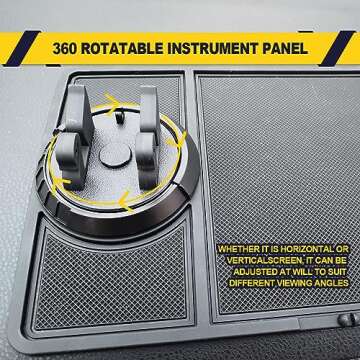 Anti Shake Non Slip 4-in-1 Car Phone Pad Dashboard Pad, Multifunctional 360 Degrees Rotation Cell Phone Mount Temporary Parking Number, Can Hold Coin, Keys, Sunglasses and More