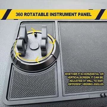 Anti Shake Non Slip 4-in-1 Car Phone Pad Dashboard Pad, Multifunctional 360 Degrees Rotation Cell Phone Mount Temporary Parking Number, Can Hold Coin, Keys, Sunglasses and More