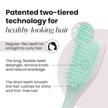 Tangle Teezer Ultimate Detangler Hairbrush - Travel Mini for All Hair Types