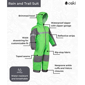 OAKI Rain Suit Waterproof for Kids and Toddlers