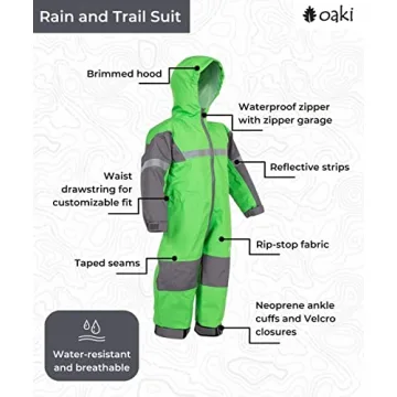 OAKI Rain Suit Waterproof for Kids and Toddlers