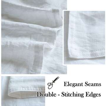 Simple&Opulence 100% Washed Linen Euro Shams 26'' x 26'' Pack of 2, Basic Style Solid Color Natural Flax Farmhouse Decorative Square Throw Pillow Covers for Bed Couch Sofa - White