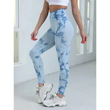 OVESPORT Seamless Leggings for Women Butt Lift High Waist Sexy Tie Dye Yoga Pants Soft Opaque Sports...