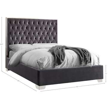 Meridian Furniture Lexi Velvet Queen Bed - Stylish and Modern