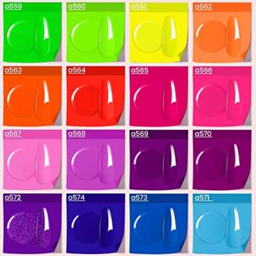 beetles Gel Polish 16 PCS 15ML Summer Neon Gel Polish Set with Base Gel Glossy & Matte Top Coat, Bright Pink Green Red Blue Orange Iridescent Nail Polish Uv Gel Nails Art Design Gifts for Women