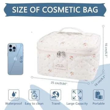 Large Makeup Bag, Cute Cosmetic Bag for Women Girls, Floral Coquette Aesthetic Toiletry Bag, Travel ...