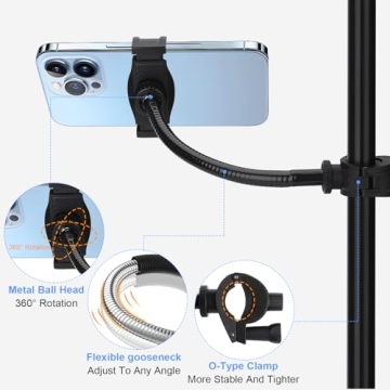 MLEJIAKJ Mic Stand Phone Holder for Smartphones