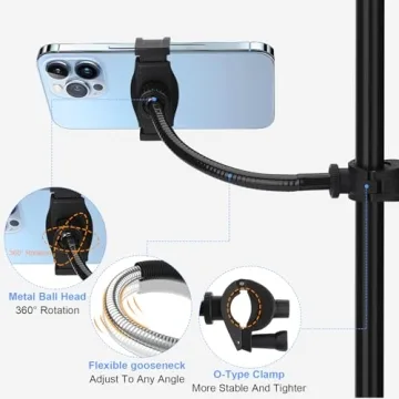 MLEJIAKJ Mic Stand Phone Holder for Smartphones