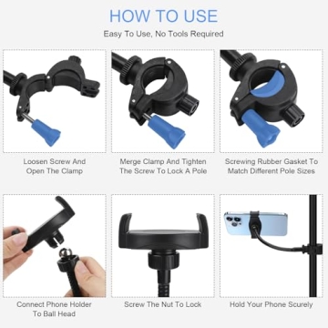 MLEJIAKJ Mic Stand Phone Holder for Smartphones