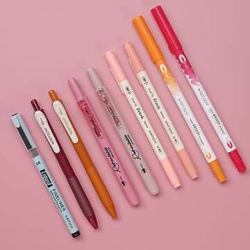 WRITECH Journaling Kit, Gel Ink Pens/Retractable Highlighters/Dual Tip Brush Pens/Fineliner Pens, Sm...